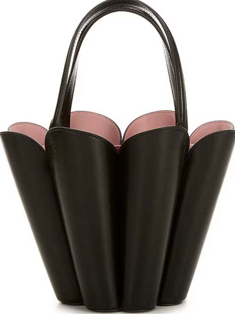 New Kate Spade Black Leather Flower Convertible Bucket Bag